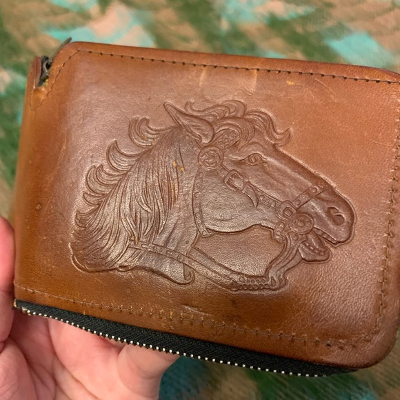 Vintage Leather Tooled Horse Face Wallet - Picture 10 of 10